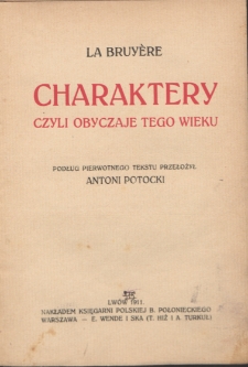 Charaktery czyli obyczaje tego wieku