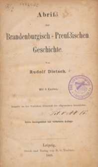 Abriss der Brandenburgisch-Preussischen Geschichte