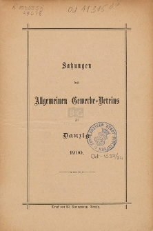 Satzungen des Allgemeinen Gewerbe-Vereins zu Danzig : 1900