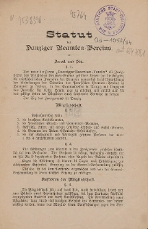 Statut des Danziger Beamten-Vereins
