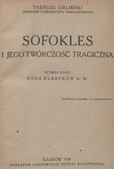 Sofokles i jego twórczość tragiczna
