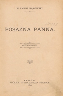 Posażna panna : opowiadanie