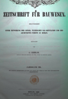 Zeitschrift für Bauwesen, Jg. 19, H. 1-12 (1869)