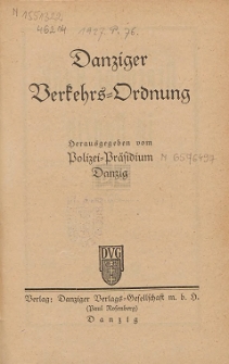 Danziger Verkehrs-Ordnung