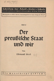 Der preußische Staat und wir