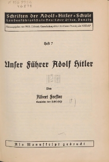 Unser F&uuml;hrer Adolf Hitler