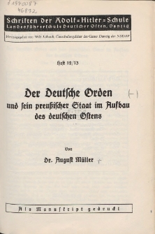Der Deutsche Orden und sein preußischer Staat im Aufbau des deutschen Ostens
