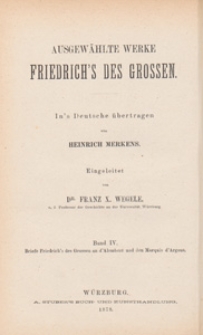 Briefe Friedrich's des Grossen an Voltaire Bd. 4