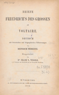 Briefe Friedrich's des Grossen an Voltaire Bd. 3