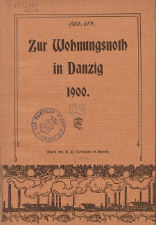 Zur Wohnungsnoth in Danzig 1900