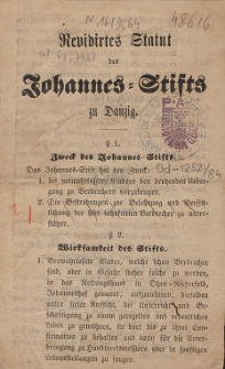 Revidirtes Statut des Johannes-Stifts zu Danzig