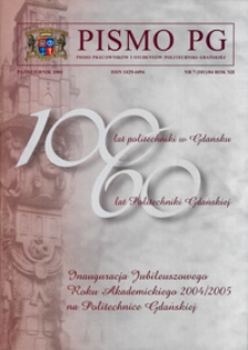 Pismo PG : pismo pracowników i studentów Politechniki Gdańskiej, 2004, R. 12, nr 7 (Październik)