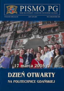 Pismo PG : pismo pracowników i studentów Politechniki Gdańskiej, 2005, R. 13, nr 2, wyd. spec.