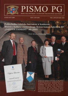 Pismo PG : pismo pracowników i studentów Politechniki Gdańskiej, 2005, R. 13, nr 4 (Kwiecień)