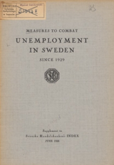 Measures to combat unemployment in Sweden since 1929