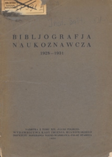 Bibljografia naukoznawcza 1928-1931