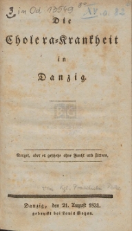 Die Cholera-Krankheit in Danzig