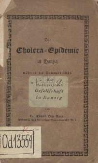 Die Cholera-Epidemie in Danzig während des Sommers 1831