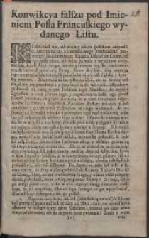 Konwikcya fałszu pod Imieniem Posłá Fráncuskiego wydanego Listu