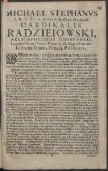 [Uniwersał Michała Stefana Radziejowskiego]