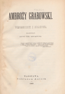 Ambroży Grabowski : wspomnienie z Krakowa