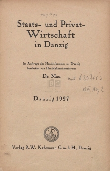 Staats - und Privat-Wirtschaft in Danzig