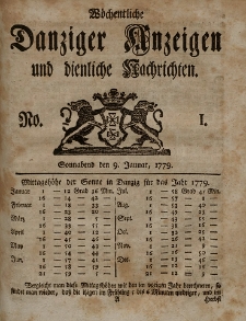 Gemeinnützige Danziger Anzeigen Erfahrungen und Erläuterungen allerley nützlicher Dinge und Seltenheiten 1779
