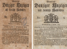 Gemeinnützige Danziger Anzeigen Erfahrungen und Erläuterungen allerley nützlicher Dinge und Seltenheiten 1782-1783