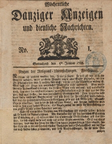 Gemeinnützige Danziger Anzeigen Erfahrungen und Erläuterungen allerley nützlicher Dinge und Seltenheiten 1788