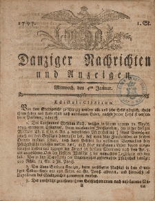 K&ouml;niglich Preu&szlig;ische Danziger Nachrichten und Anzeigen zum Nutzen und zur Bequemlichkeit des Publikums 1797