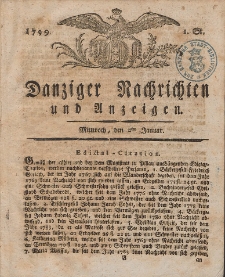 Königlich Preußische Danziger Nachrichten und Anzeigen zum Nutzen und zur Bequemlichkeit des Publikums 1799