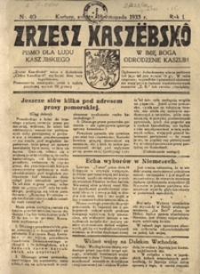 Zrzesz Kaszëbskô. Pismo dla ludu kaszubskiego. W imię Boga odrodzenie Kaszub!, nr.40, 1933