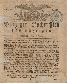 K&ouml;niglich Preu&szlig;ische Danziger Nachrichten und Anzeigen zum Nutzen und zur Bequemlichkeit des Publikums 1804