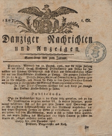 Königlich Preußische Danziger Nachrichten und Anzeigen zum Nutzen und zur Bequemlichkeit des Publikums 1807