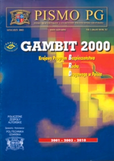 Pismo PG : pismo pracowników i studentów Politechniki Gdańskiej, 2003, R. 11, nr 1 (Styczeń)
