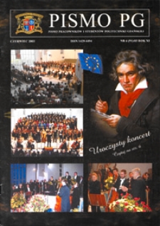 Pismo PG : pismo pracowników i studentów Politechniki Gdańskiej, 2003, R. 11, nr 6 (Czerwiec)