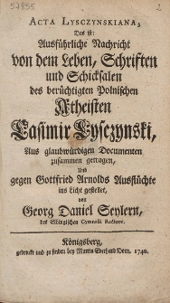 Acta Lysczynskiana