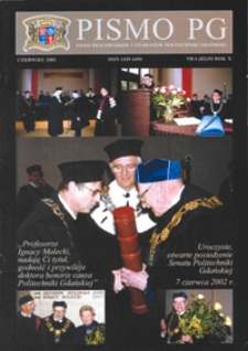 Pismo PG : pismo pracowników i studentów Politechniki Gdańskiej, 2002, R. 10, nr 6 (Czerwiec)