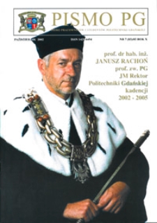 Pismo PG : pismo pracowników i studentów Politechniki Gdańskiej, 2002, R. 10, nr 7 (Październik)