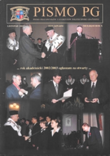 Pismo PG : pismo pracowników i studentów Politechniki Gdańskiej, 2002, R. 10, nr 8 (Listopad)