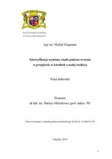 Intensyfikacja wymiany ciepła podczas wrzenia w przepływie w kanałach o małej średnicy