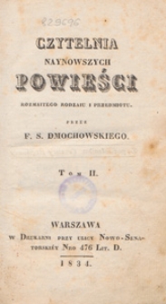 Czytelnia naynowszych powieści rozmaitego rodzaju i przedmiotu. T. 2