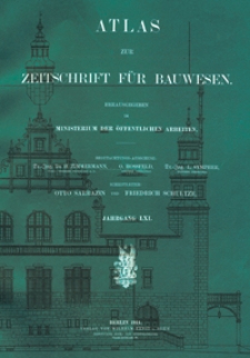Atlas zur Zeitschrift für Bauwesen, Jg. 61, H. 1-12 (1911)