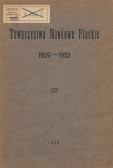 Towarzystwo Naukowe Płockie : 1929-1932