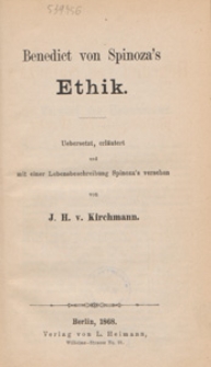 Benedict von Spinoza's Ethik