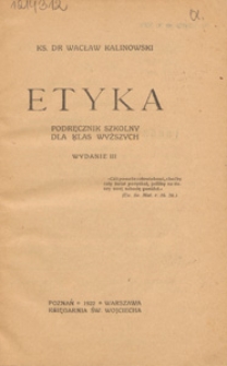 Etyka : podręcznik szkolny dla klas wyższych