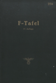 F - Tafel : Tafel zur vereinfachten Berechnung von H&ouml;henstandlinien.