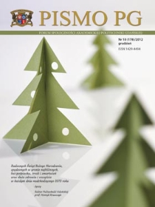 Pismo PG : Forum Społeczności Akademickiej Politechniki Gdańskiej, 2012, R. 20, Nr 10 (Grudzień)