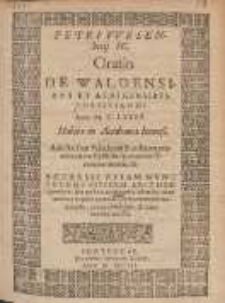 Petri Wesenbecij IC. Oratio De Waldensibvs Et Albigensibvs Christianis: Anno M. C. LXXXV. Habita in Academia Ienensi [...]