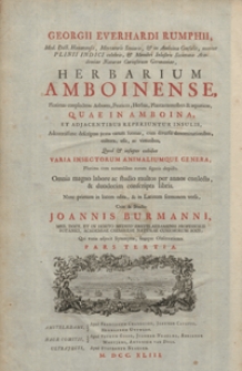 Herbarium Amboinense, plurimas conplectens arbores, frutices, herbas, plantas terrestres & aquaticas, quae in Amboina... Vol. 3-4
